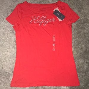 Tommy Hilfiger “Hilfiger” Logo Rhinestone Top